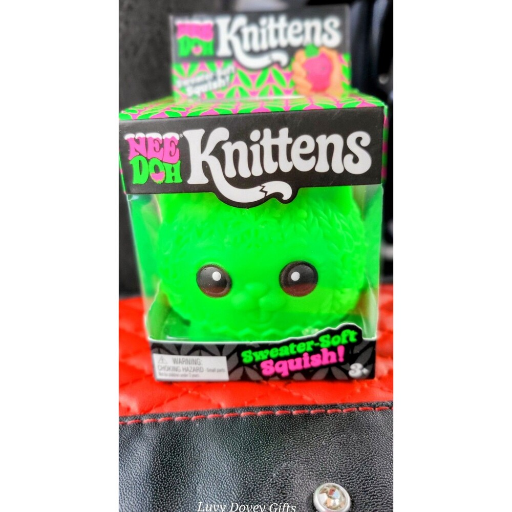 Needoh Green Knittens Viral Squish Sensory Toy HTF NWT